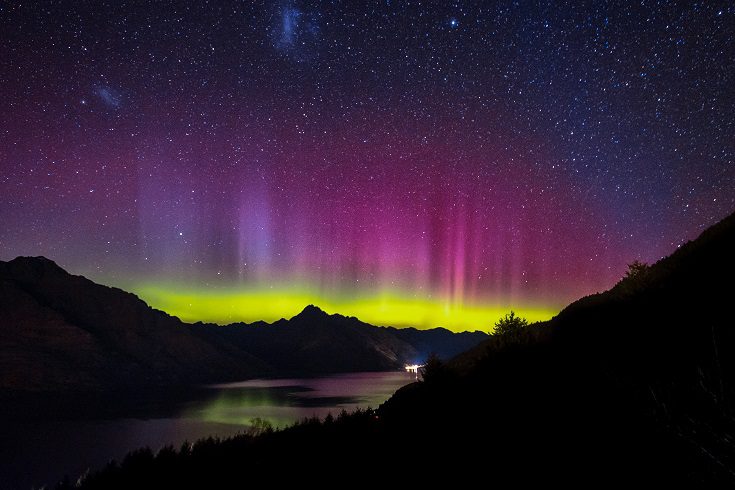 Southern light of Queenstown night sky