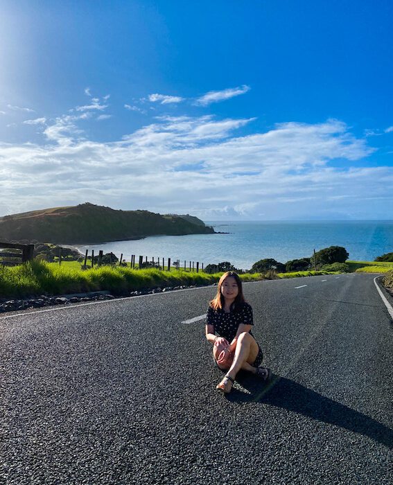 Road leading to the Tawharanui Campground