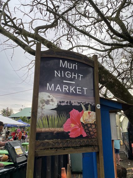 Muri Night Market sign, Rarotonga