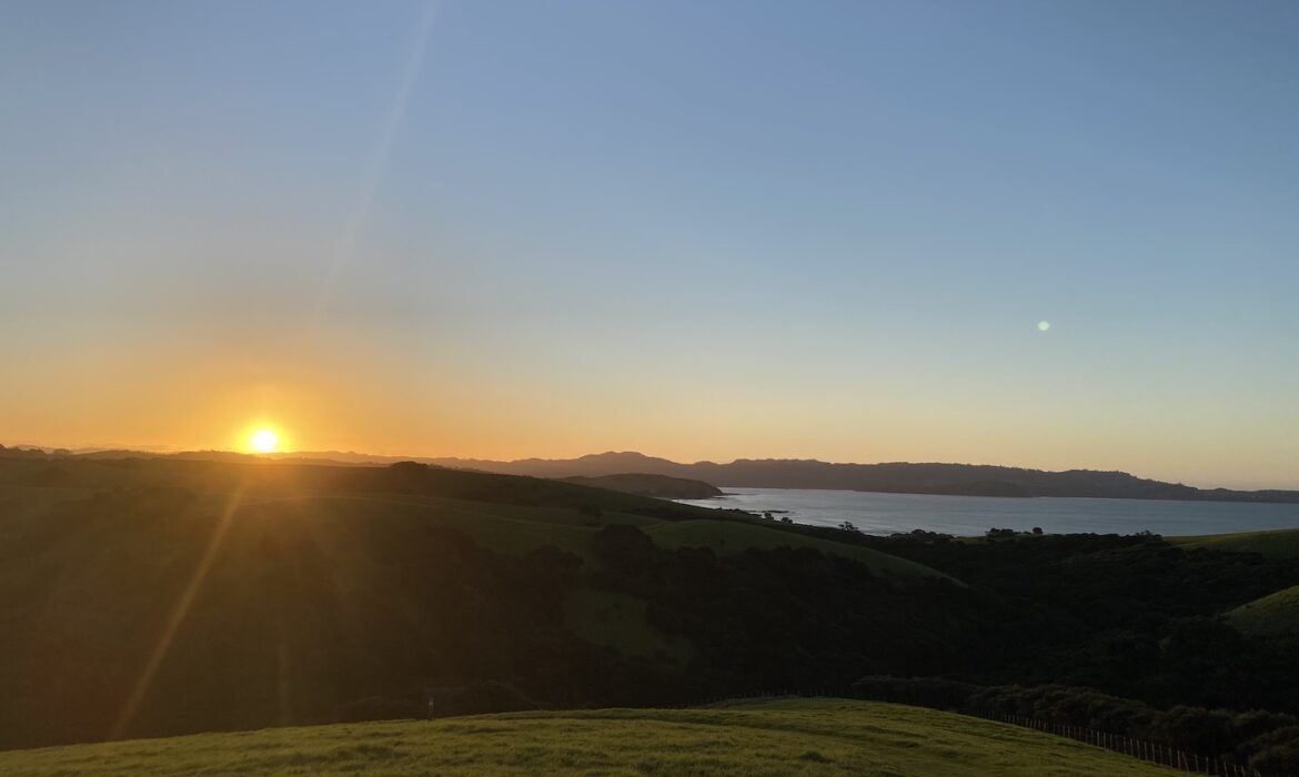 Sunset at Tawharanui walking trials