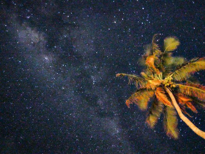 Stargazing on beach in Rarotonga
