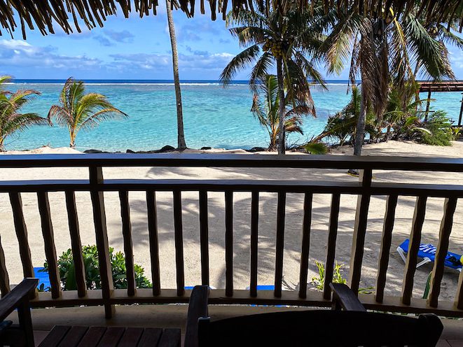View from Sanctuary Beachfront room in Rarotonga