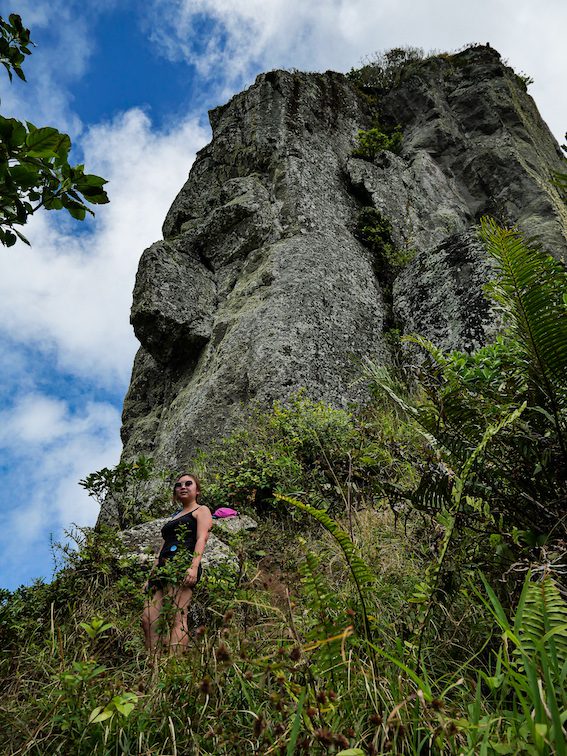 In front of The Needle in Rarotonga